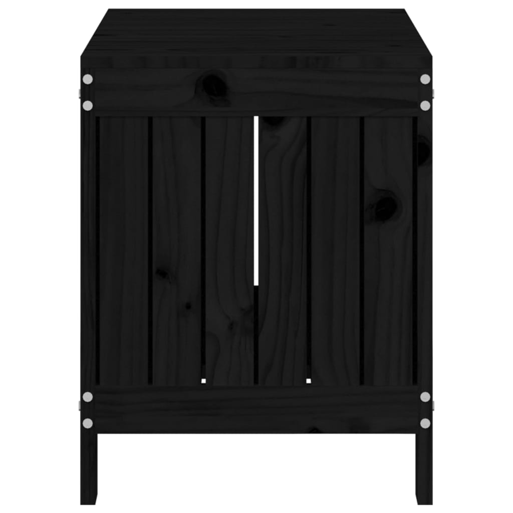 Gartentruhe Grau 76x42,5x54 cm Massivholz Kiefer
