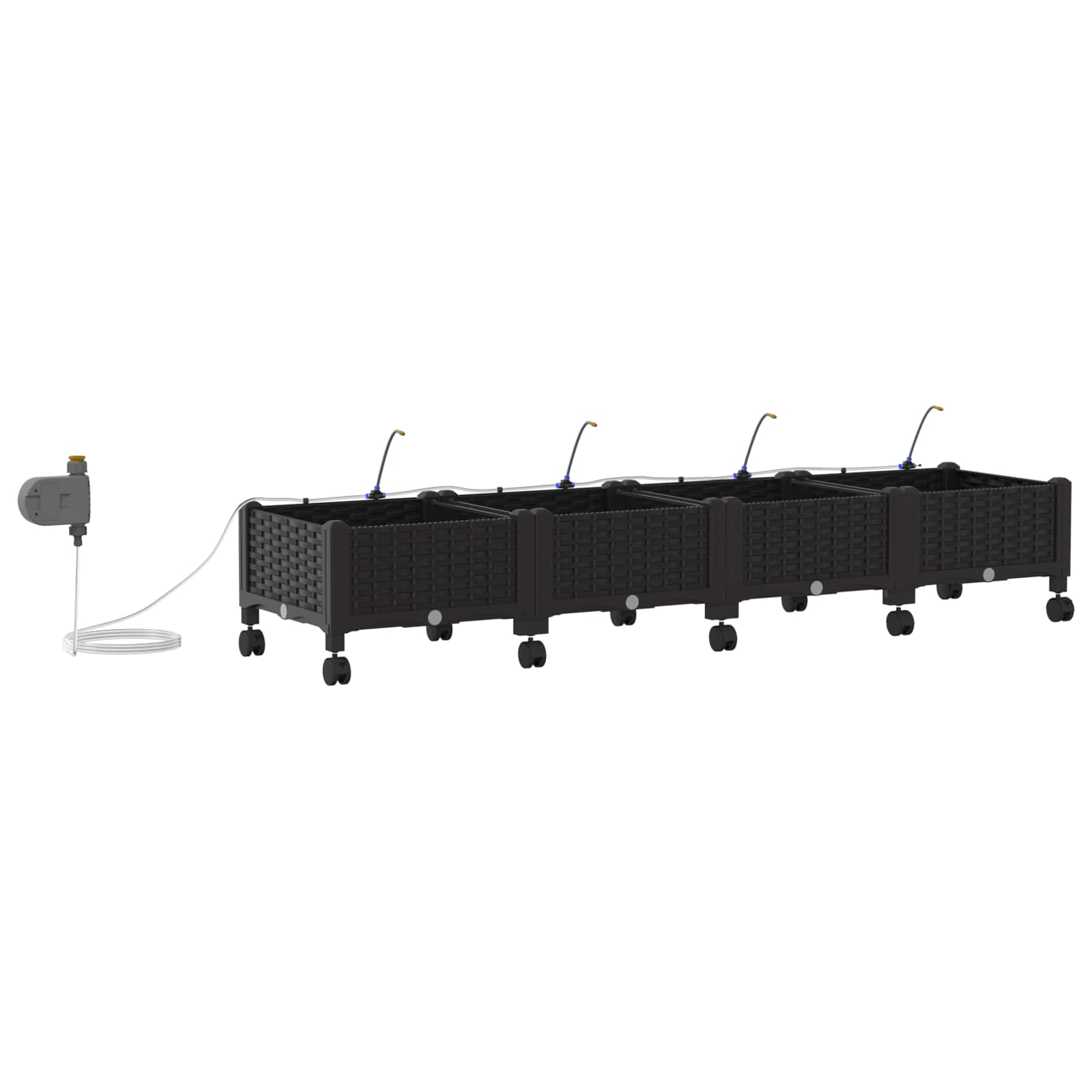 Garten-Pflanzgefäß 4 Stk. Braun 160 x 40 x 22 cm PP