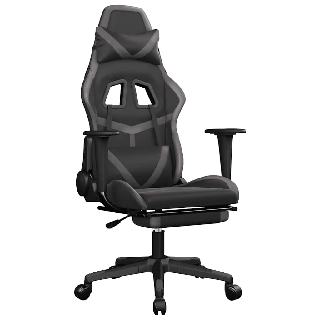 Gaming-Stuhl mit Massagefunktion Schwarz und Grün Kunstleder