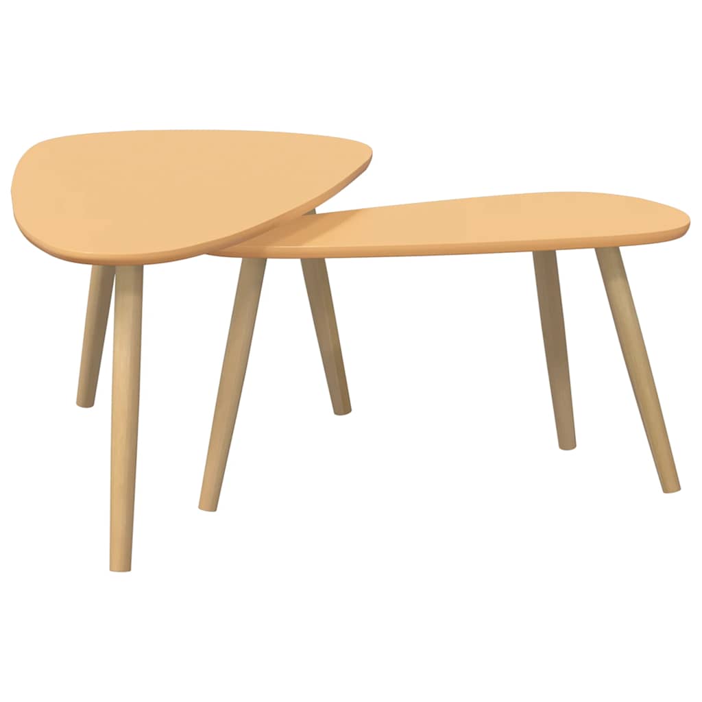 2-tlg. Couchtisch-Set Massivholz Kiefer Weiß