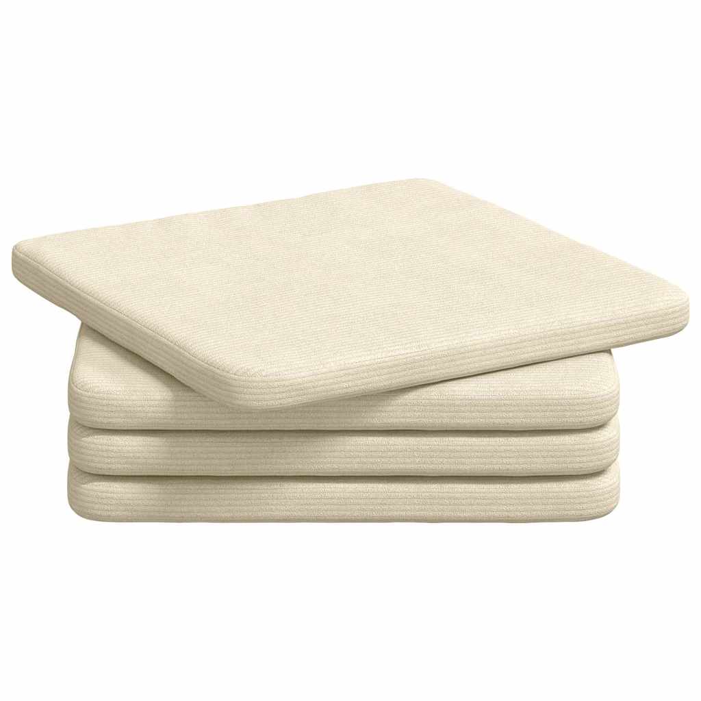 Sitzkissen 4 pcs Hellgrau 40 x 40 x 3 cm Cordstoff