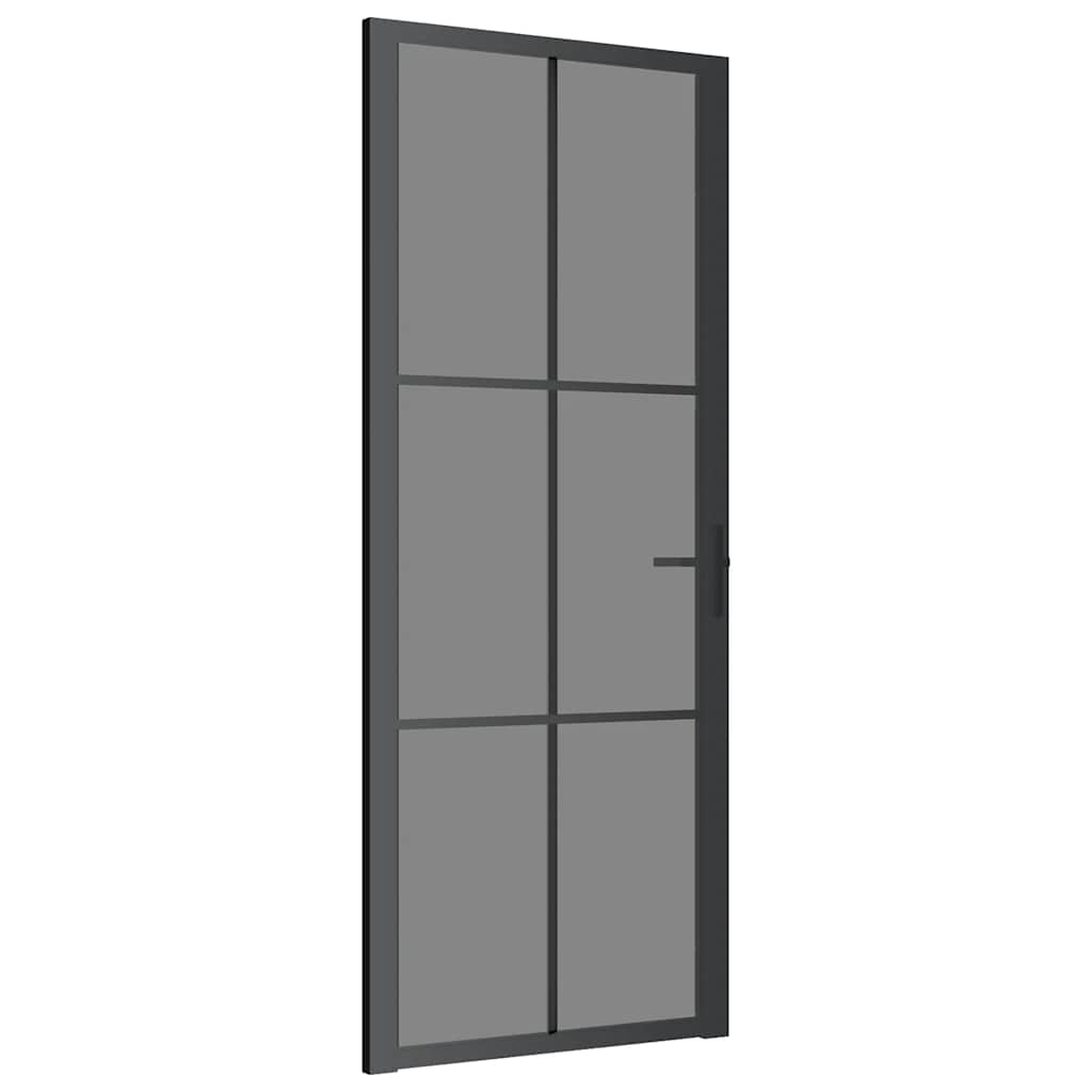 Innentür ESG Glas und Aluminium 76x201,5 cm Schwarz