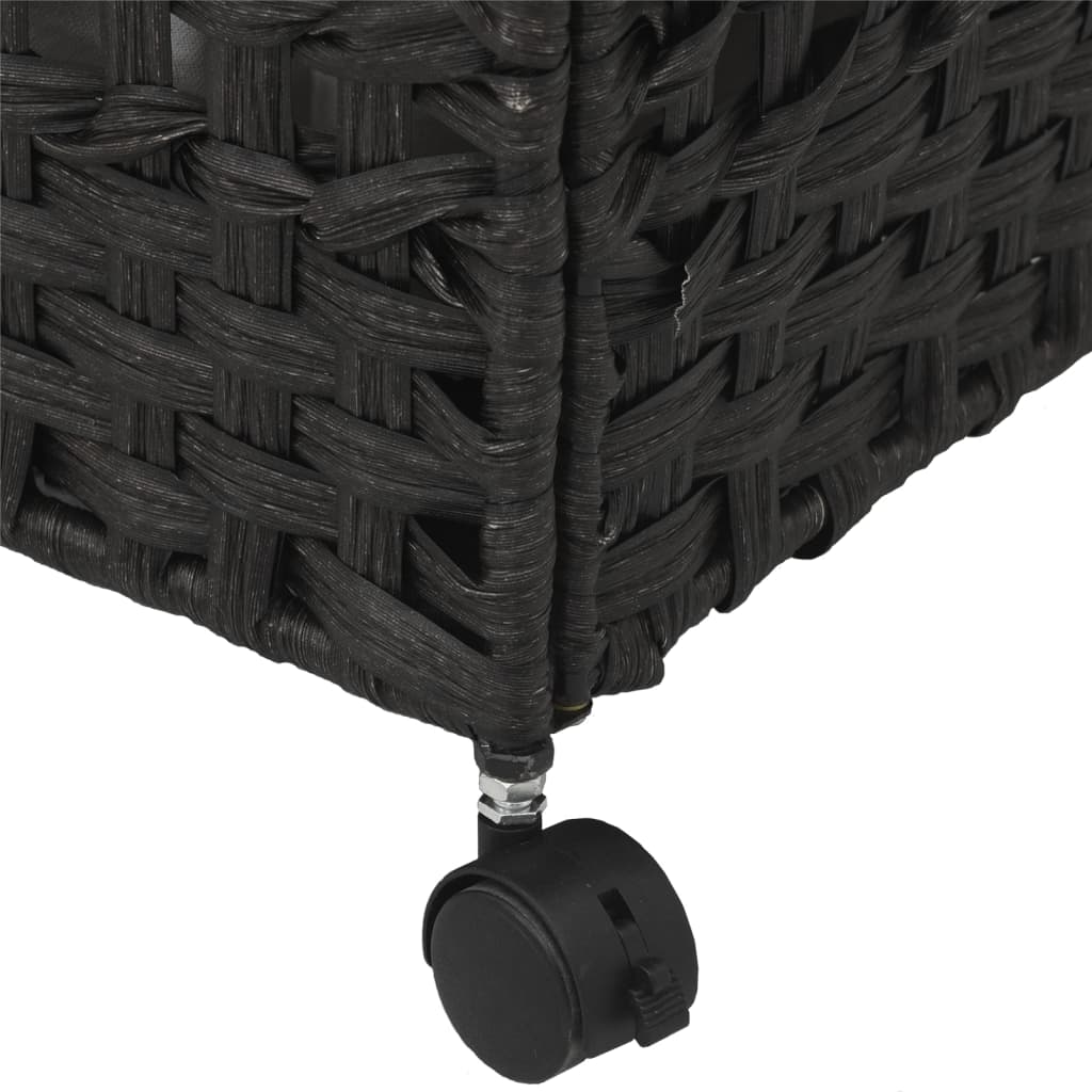 Wäschekorb mit Rollen 66x35x60 cm Rattan