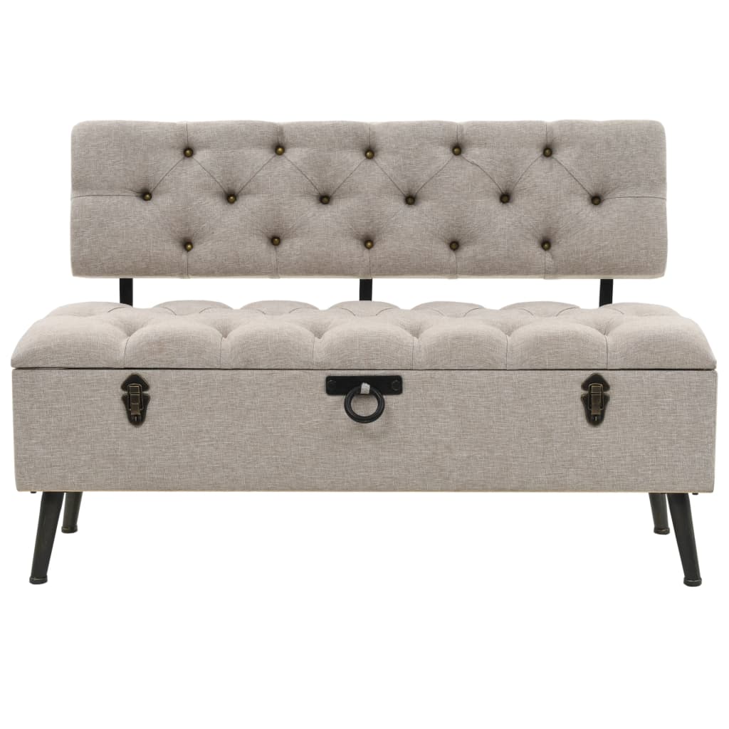Sitzbank mit Stauraum und Rückenlehne 110cm Schwarz Kunstleder