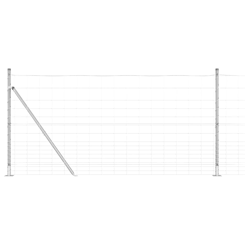Ground Fix Geschweißter Drahtzaun 25 x 0,8 m Silber Netz