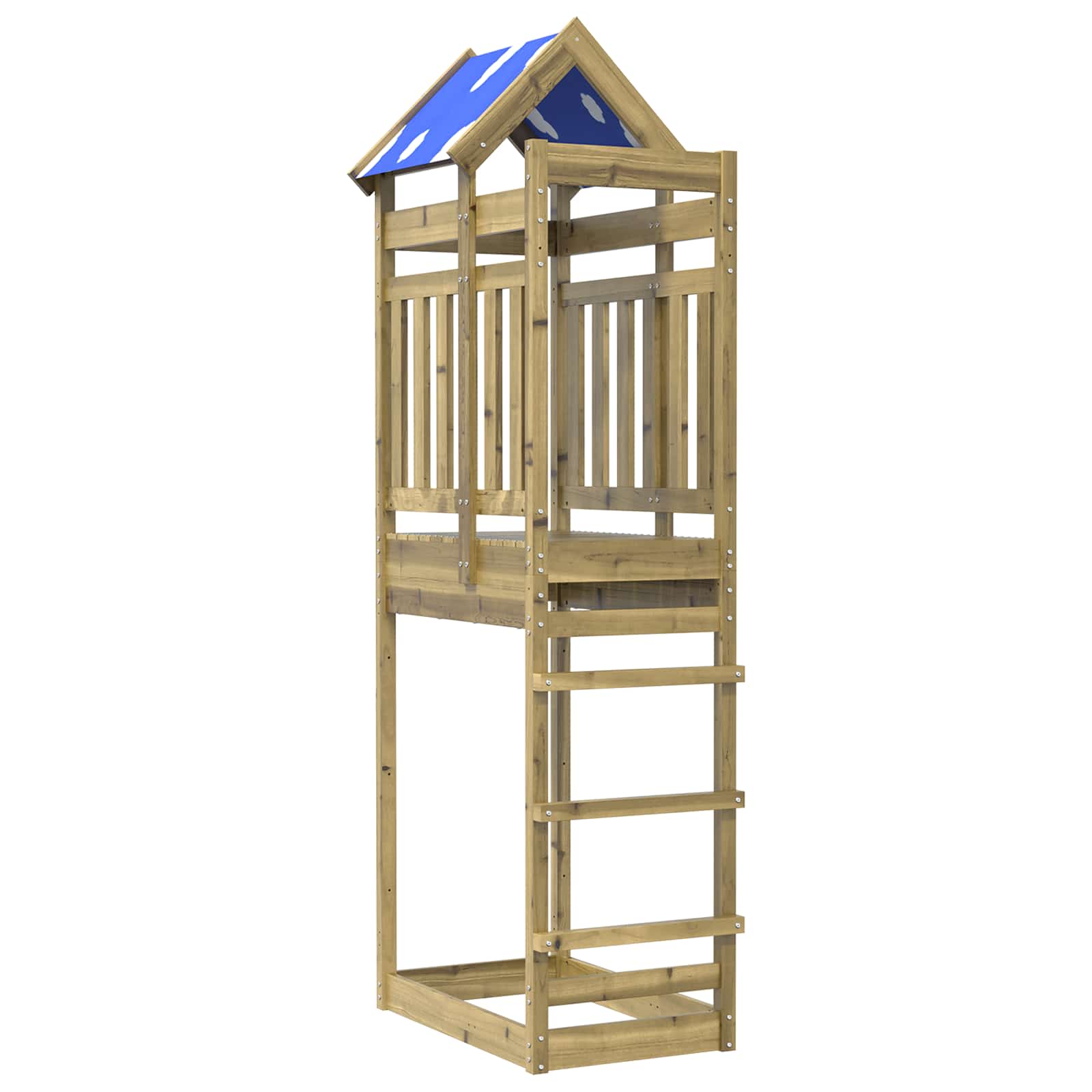 Spielturm Braun 52.5 x 85 x 239 cm Massives imprägniertes Holz