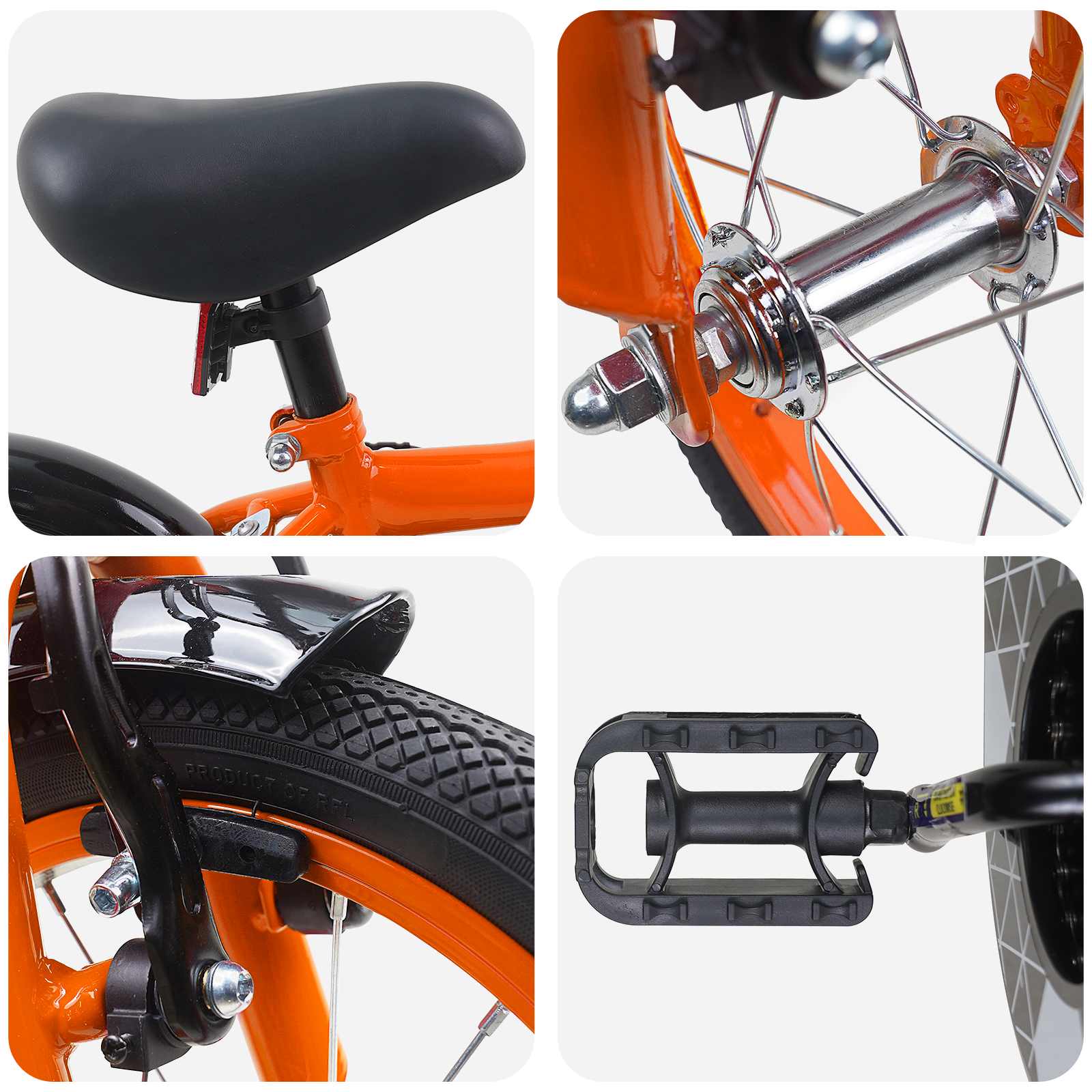 Kinderfahrrad 12 Zoll für 2-4 Jahre alt Schwarz