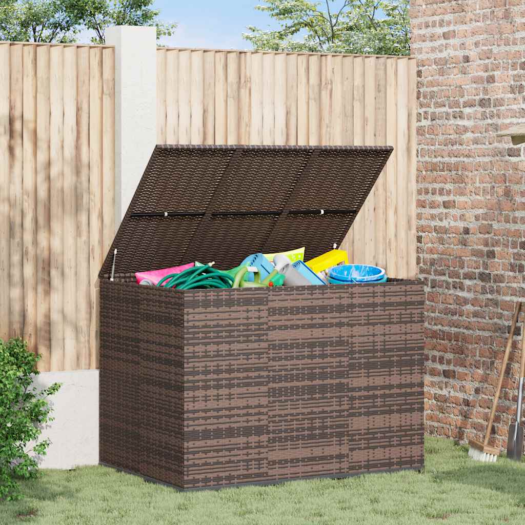 Garten-Kissenbox PE Rattan 100x49x103,5 cm Schwarz