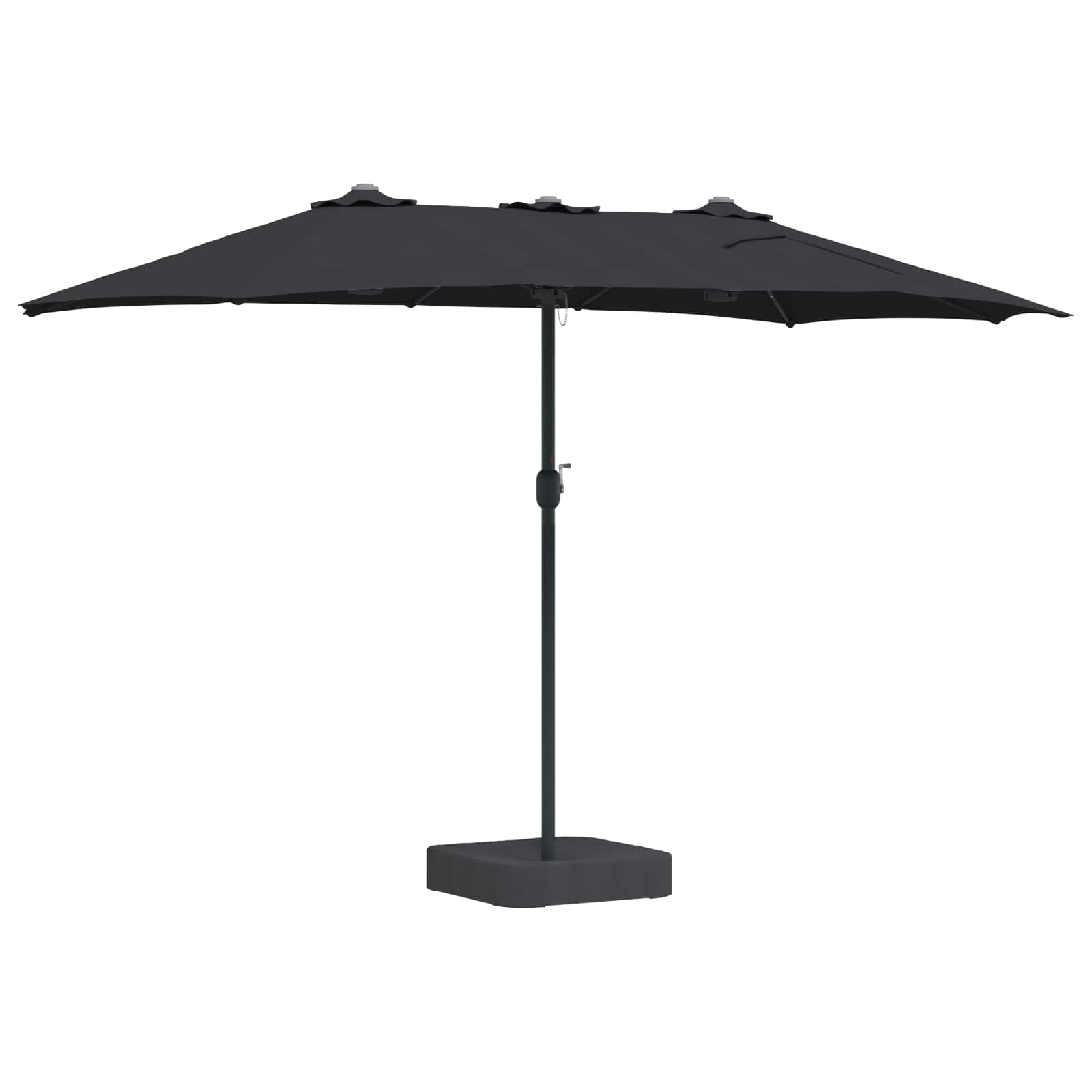 Garten-Sonnenschirm Sand und Anthrazit 385 x 209 x 244 cm