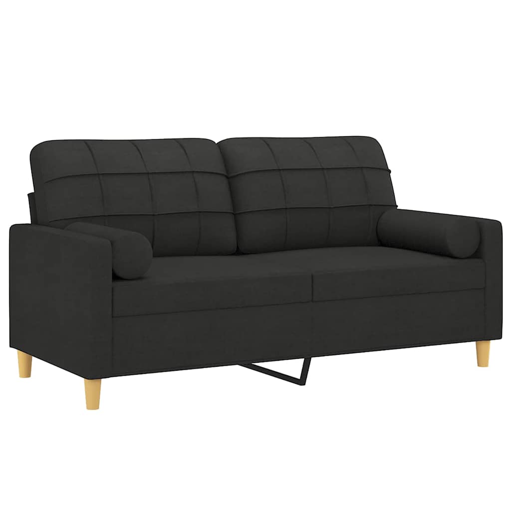 2-Sitzer-Sofa mit Zierkissen Braun 120 cm Stoff