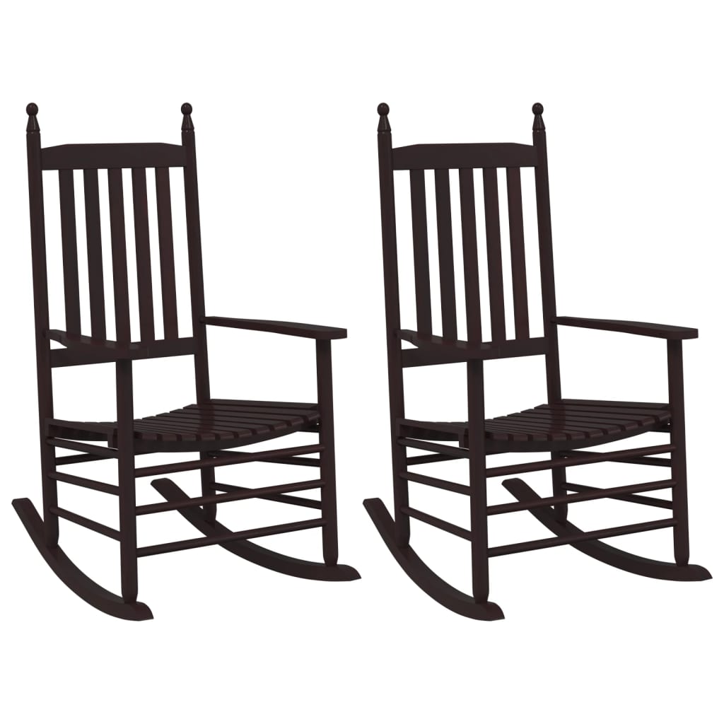 Schaukelstühle mit Gebogenen Sitzen 2 Stk. Schwarz Pappelholz
