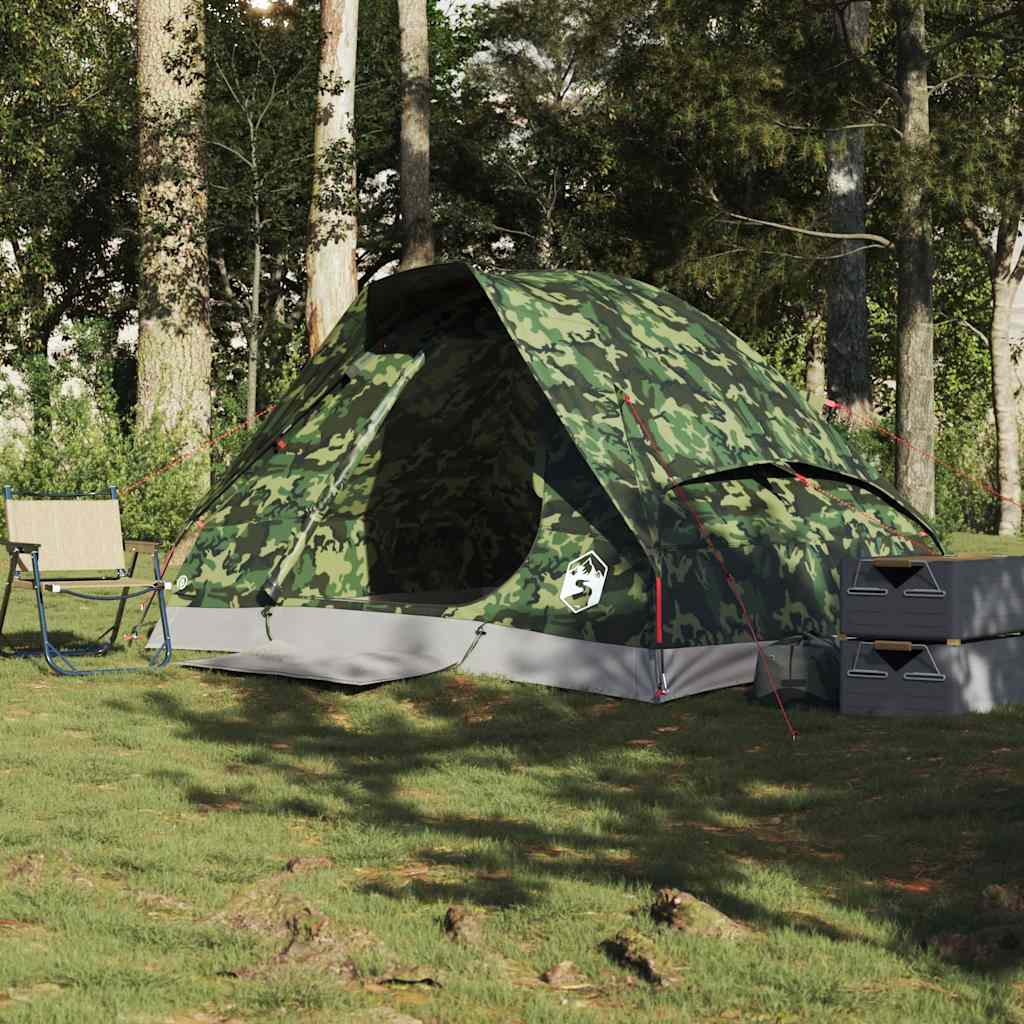 Kuppel-Campingzelt 2 Personen Olivgrün Wasserdicht