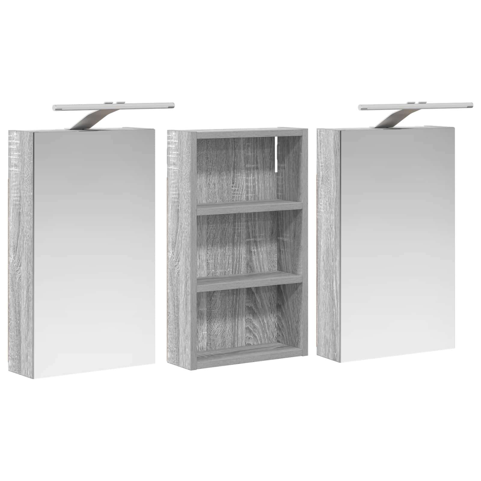 Badezimmerschrank-Set 3 pcs 80 x 10,5 x 50 cm Holzwerkstoff