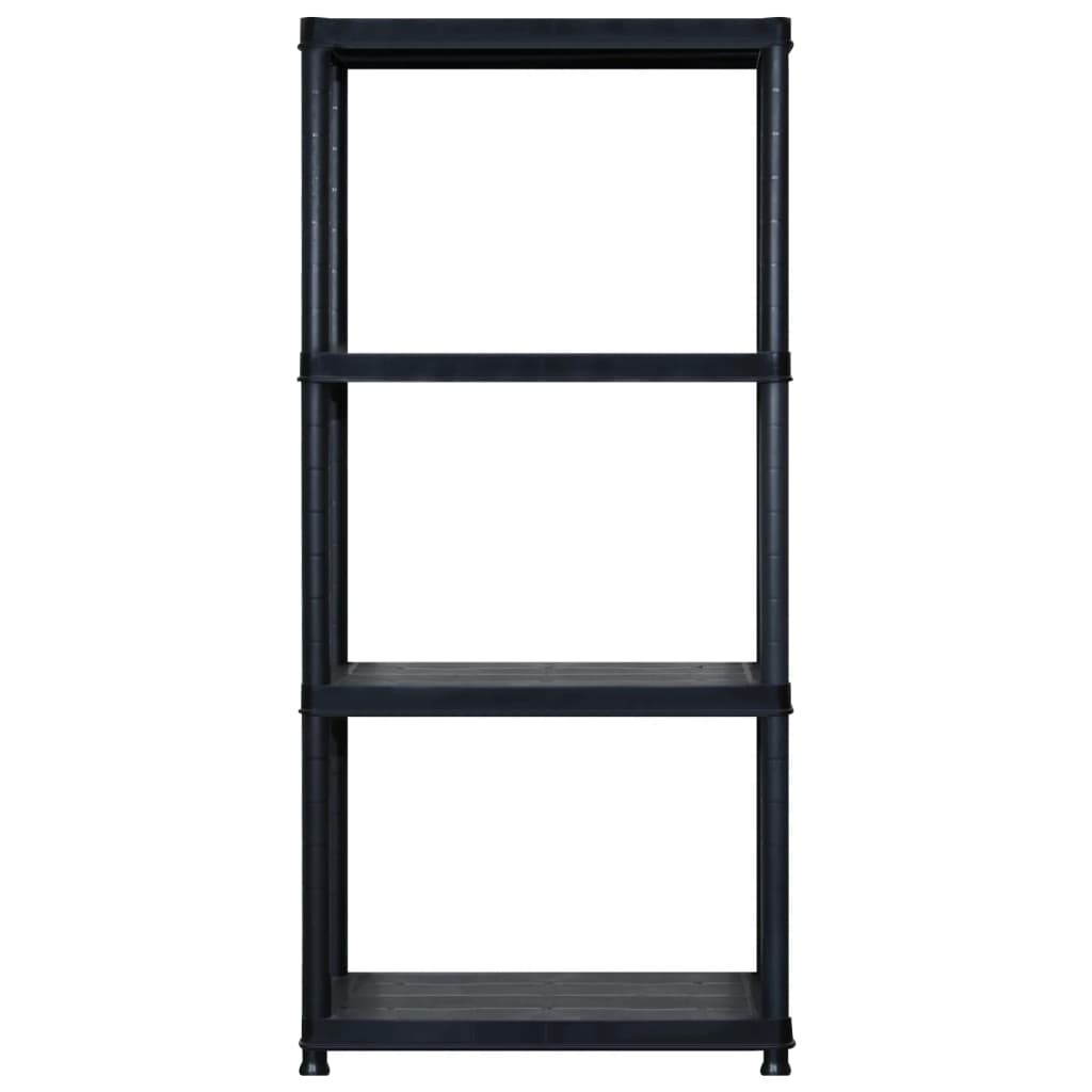 Lagerregal 4-Tier Schwarz 61x30,5x130 cm Kunststoff