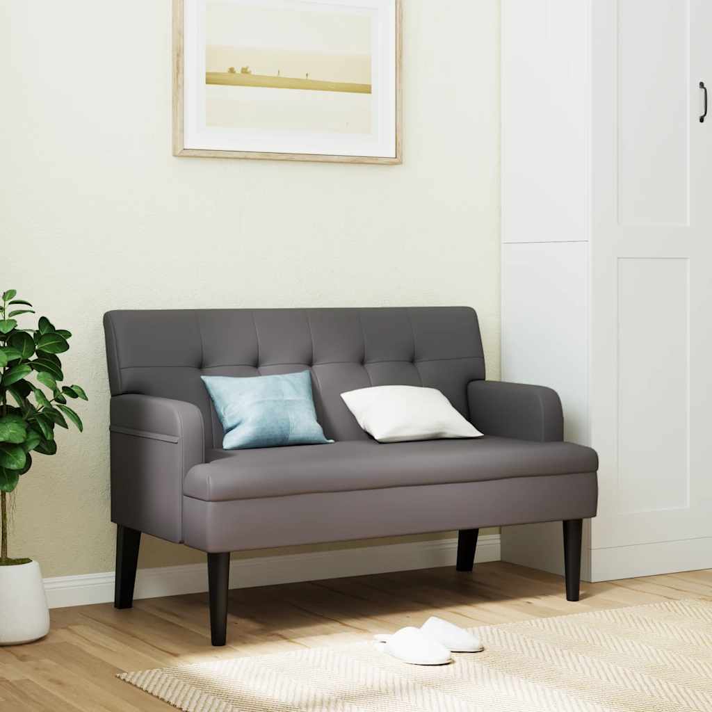 Bank mit Rückenlehne Schwarz 112x65,5x75 cm Kunstleder