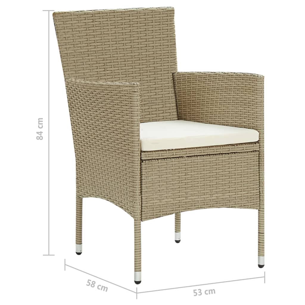 Garten-Essstühle 4 Stk. Poly Rattan Schwarz