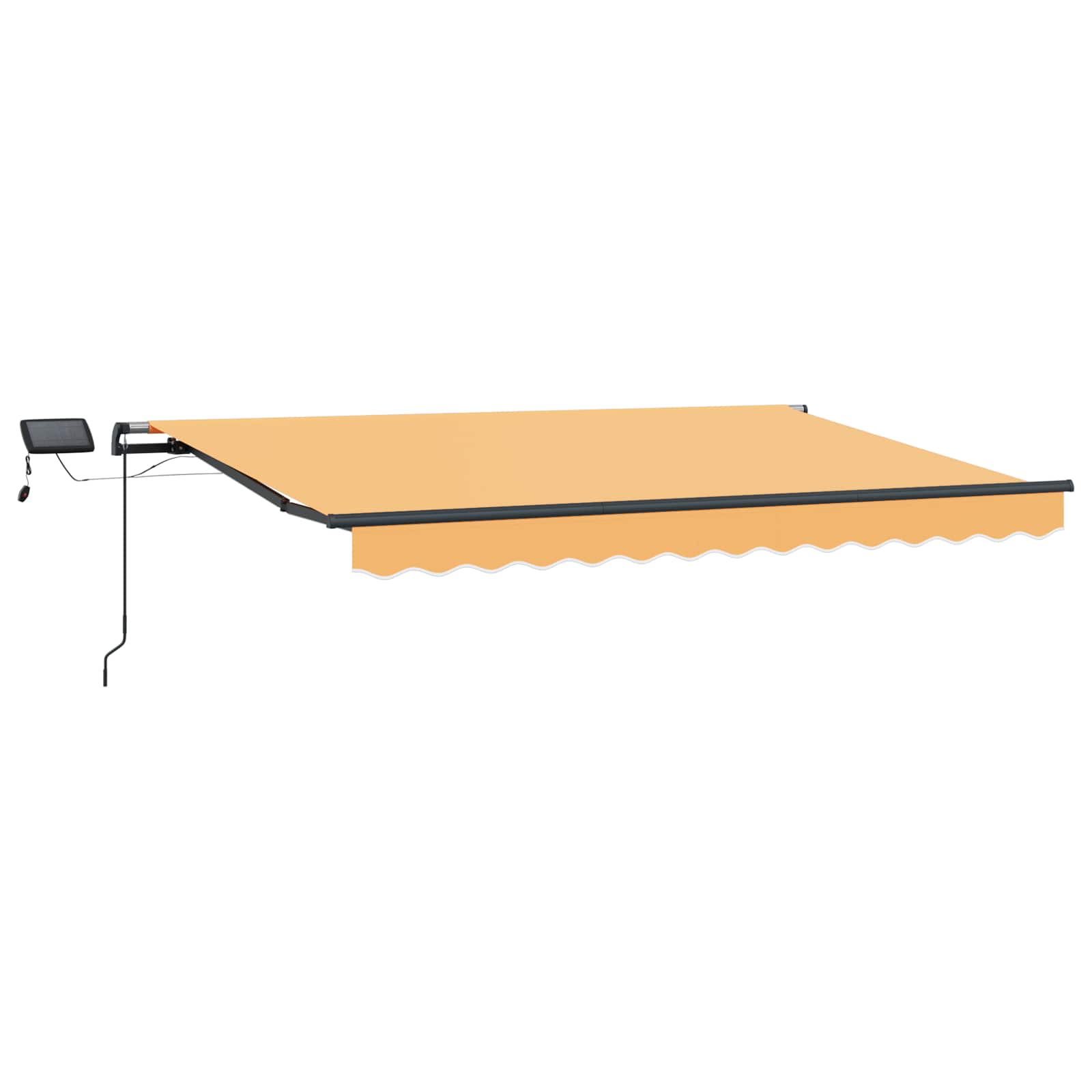 Markise Manuell Einziehbar mit LED 300x250 cm Blau und Weiß