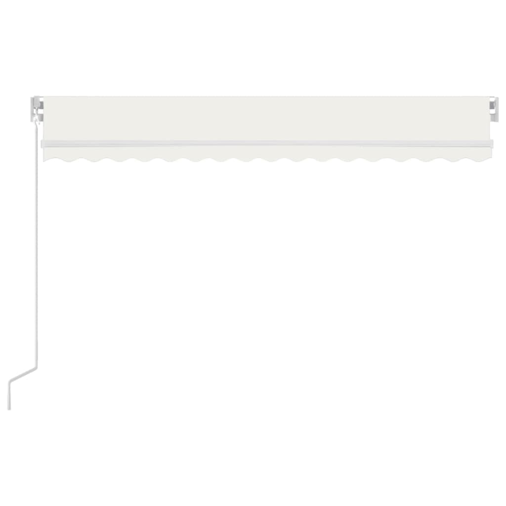 Markise Manuell Einziehbar mit LED 300x250 cm Blau und Weiß