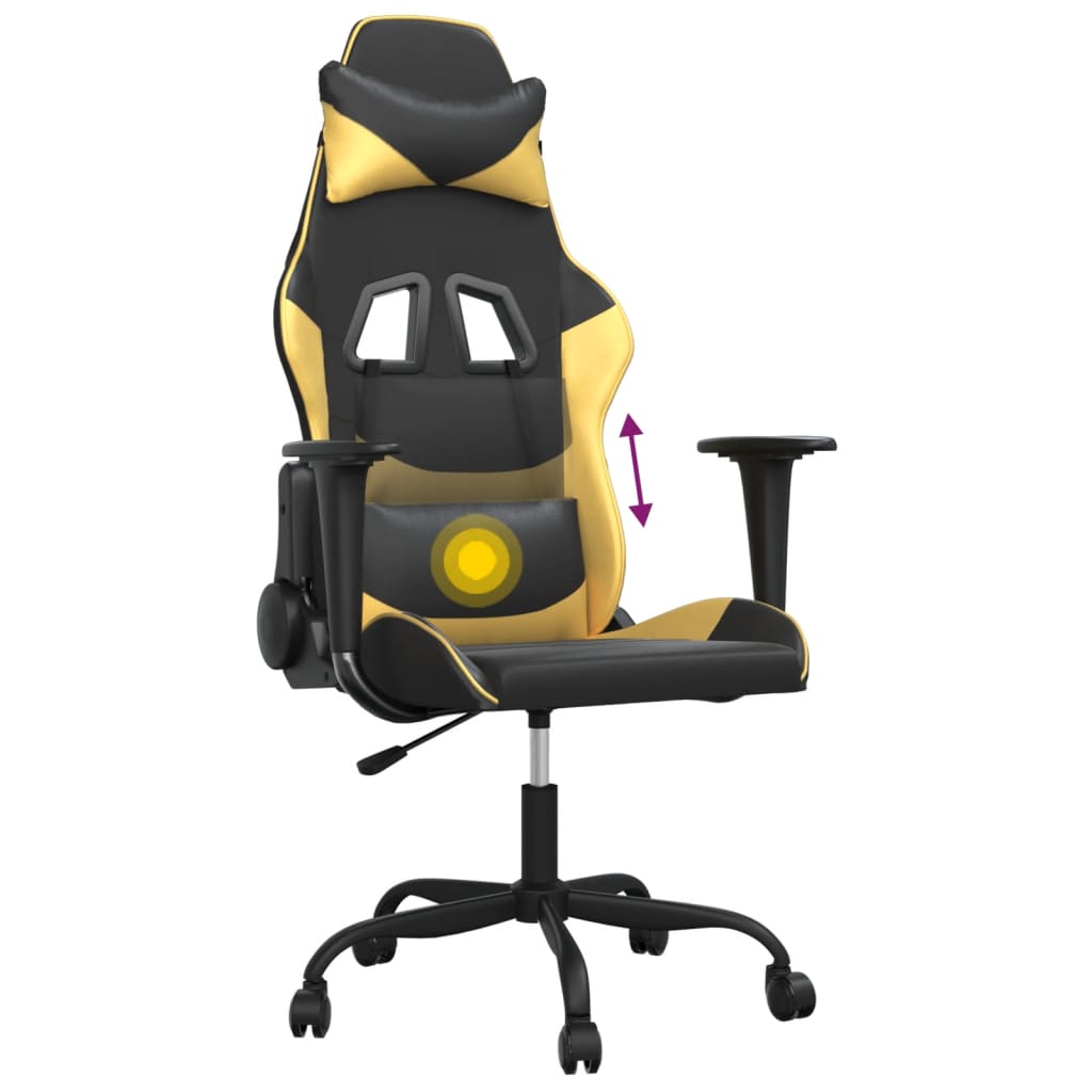 Gaming-Stuhl mit Massagefunktion Schwarz und Rot Kunstleder