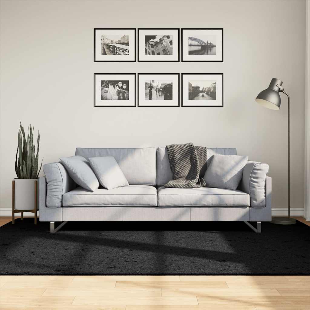 Teppich OVIEDO Kurzflor Anthrazit 120x120 cm