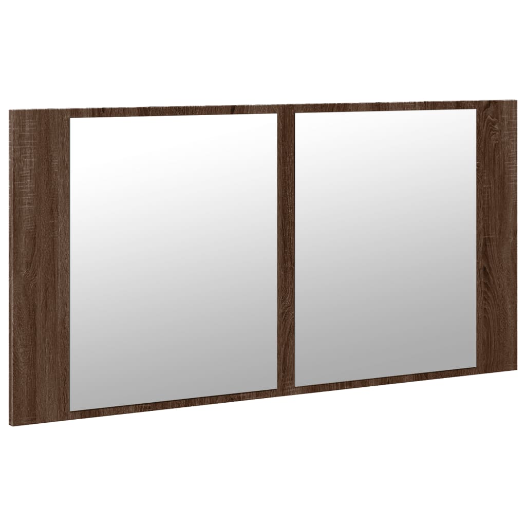 LED-Bad-Spiegelschrank Grau 90x12x45 cm Acryl