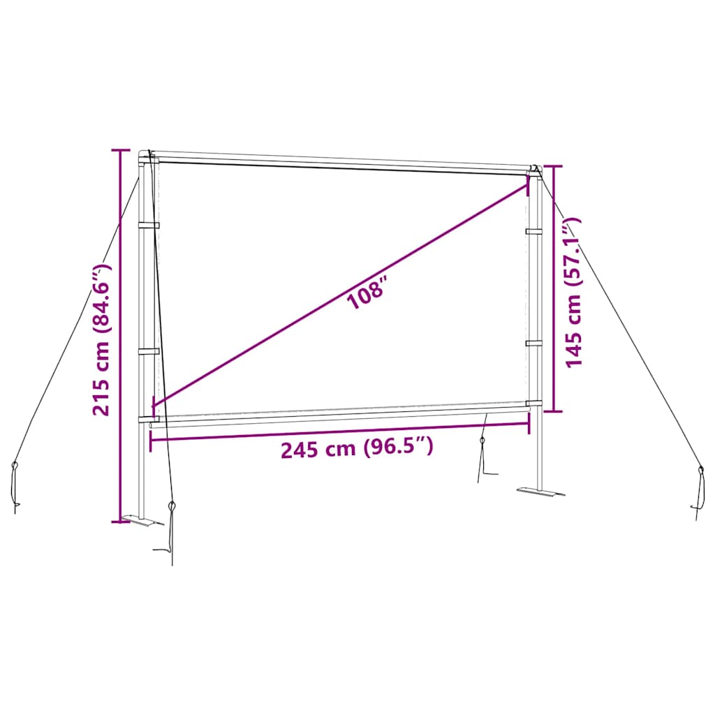 Projektionsleinwand mit Ständern 84 Zoll 4:3