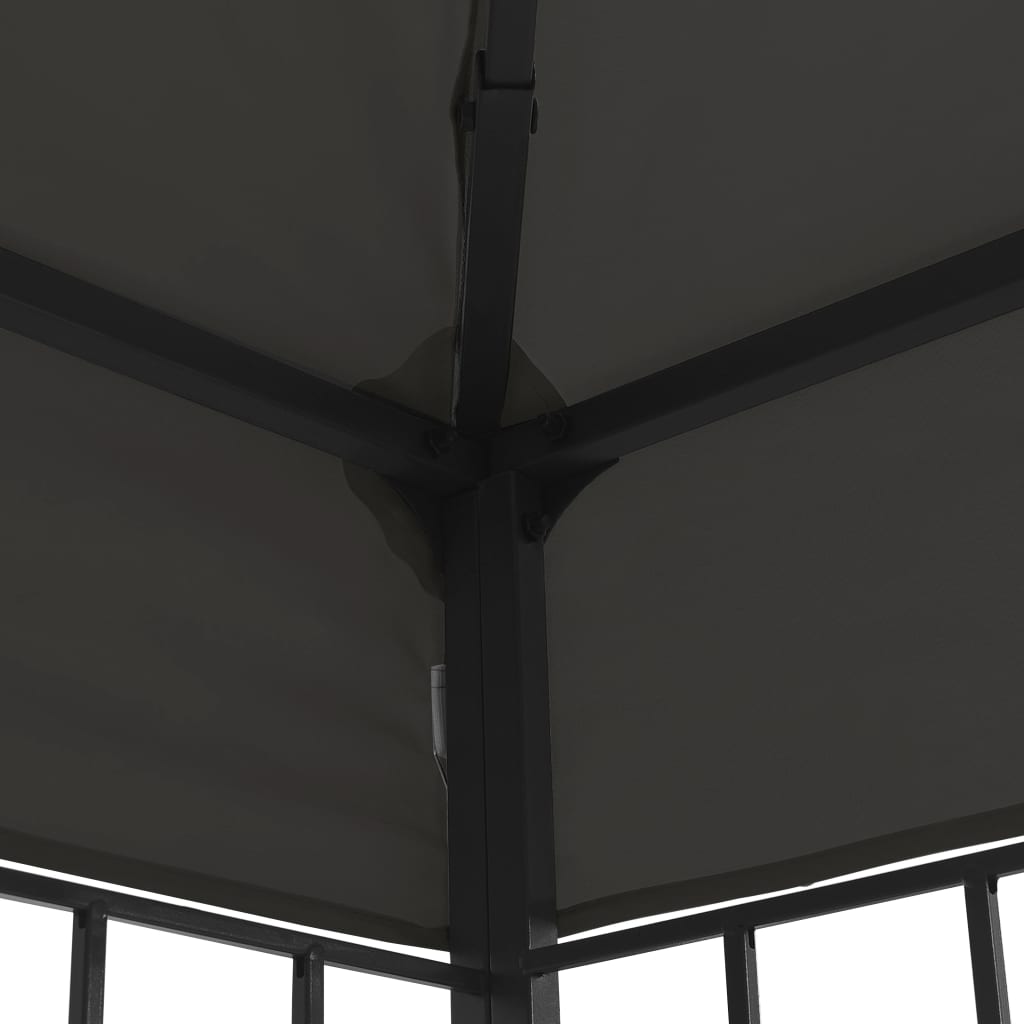 Pavillon mit LED-Lichterkette 3x3 m Taupe