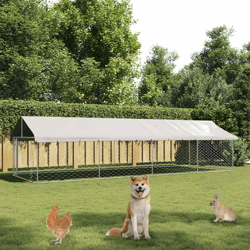 Outdoor-Hundezwinger mit Dach 400x200x150 cm