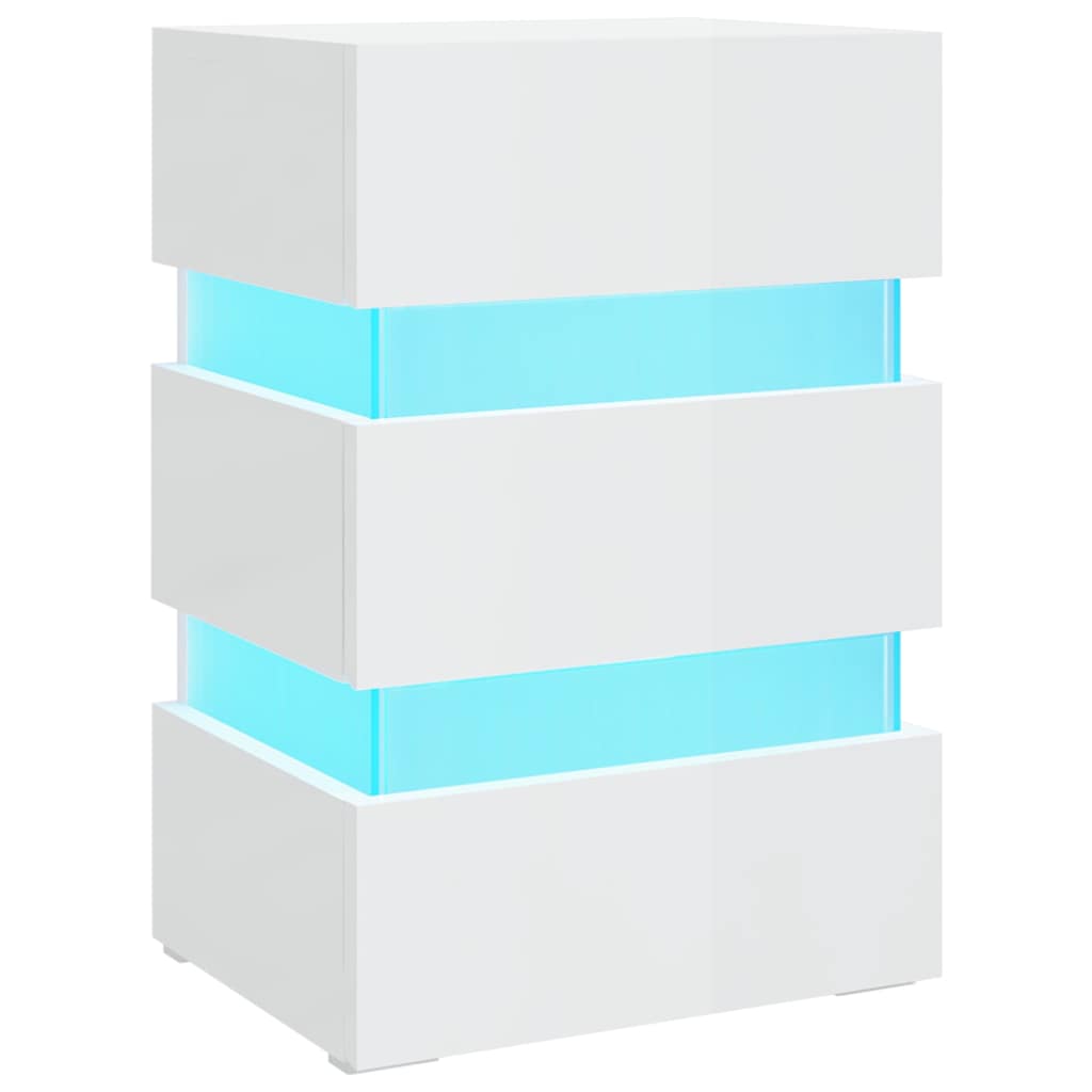 LED-Nachttisch Weiß 45x35x67 cm Holzwerkstoff