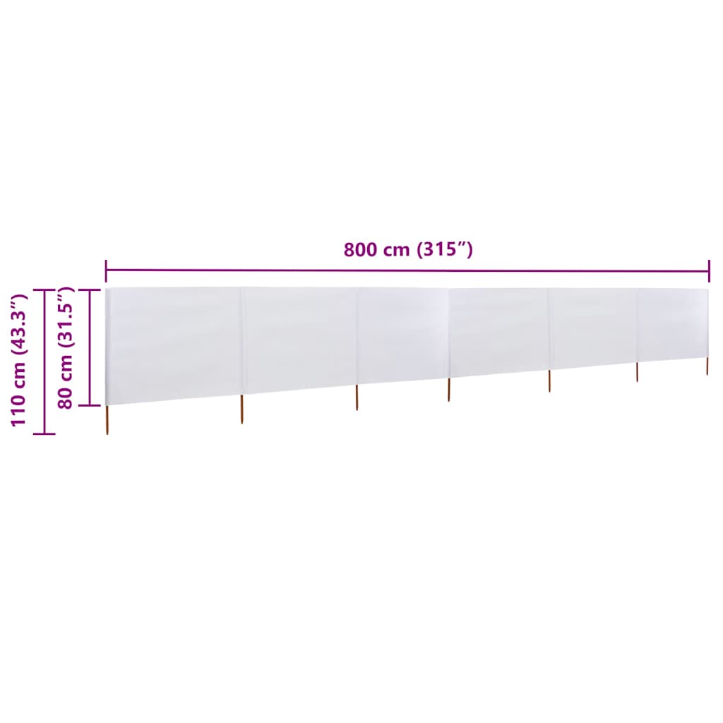 3-teiliges Windschutzgewebe 400 x 120 cm Weiß