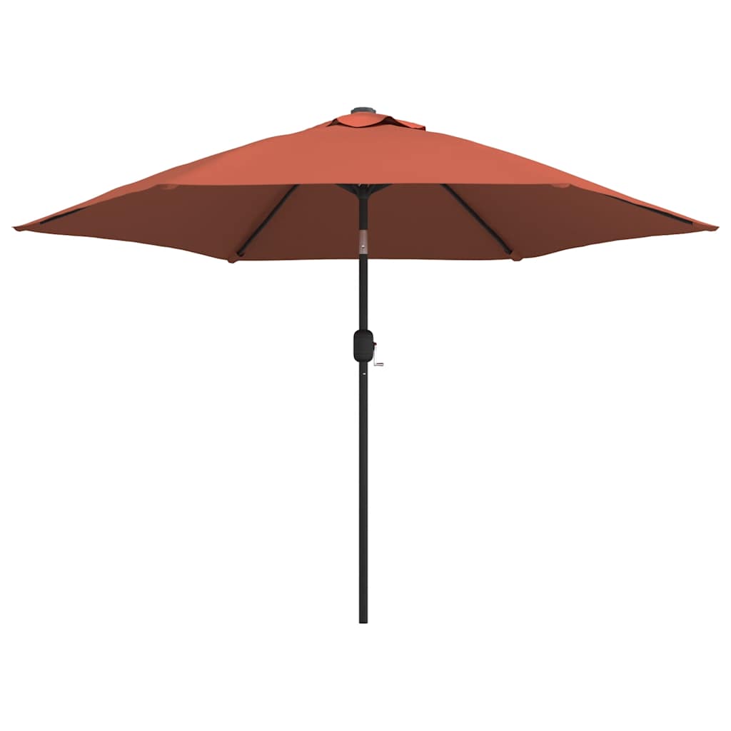 Sonnenschirm mit LED-Beleuchtung Stahl-Mast 300 cm Bordeauxrot