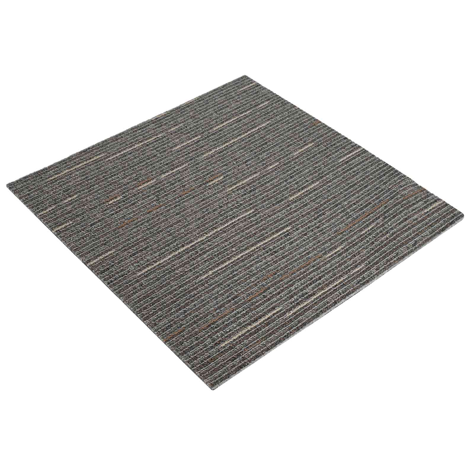 Teppichfliese Hellgrau mit Streifen 50 x 50 cm 4 pcs