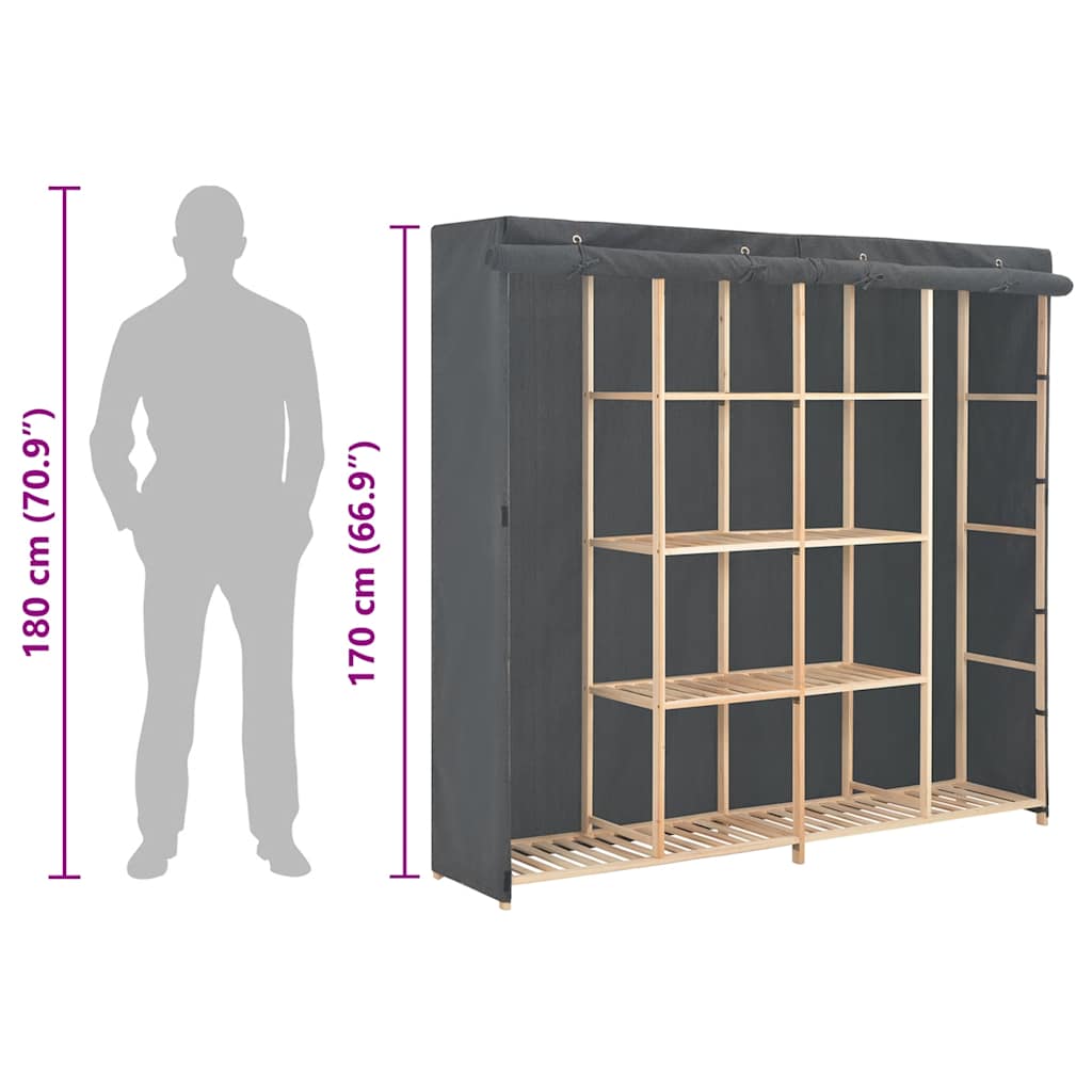 Kleiderschrank Weiß 173 x 40 x 170 cm Stoff