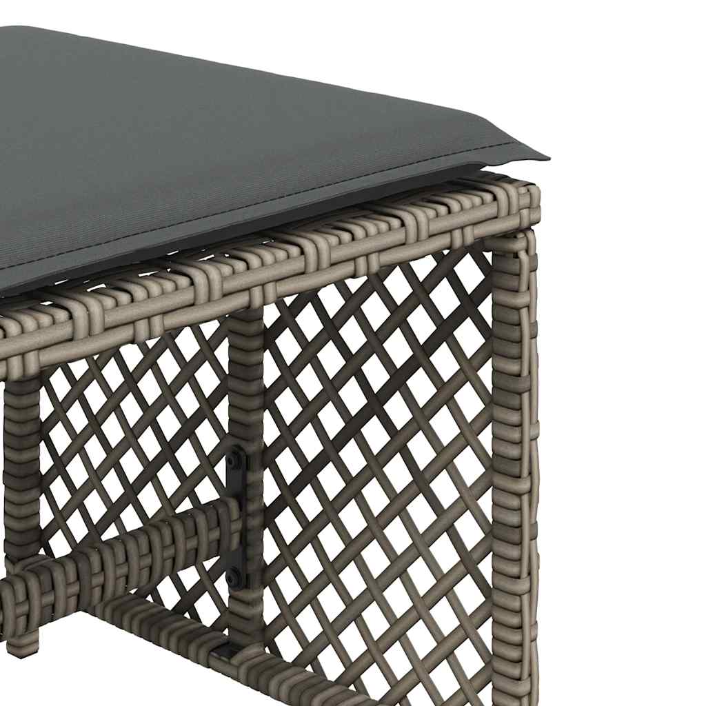 Gartenhocker mit Kissen 4 Stk. Schwarz 41x41x36 cm Poly Rattan