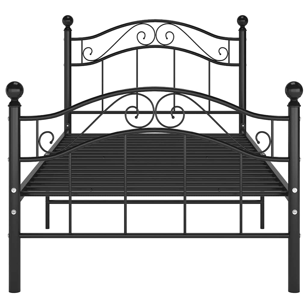 Bett Schwarz Metall 90x200 cm