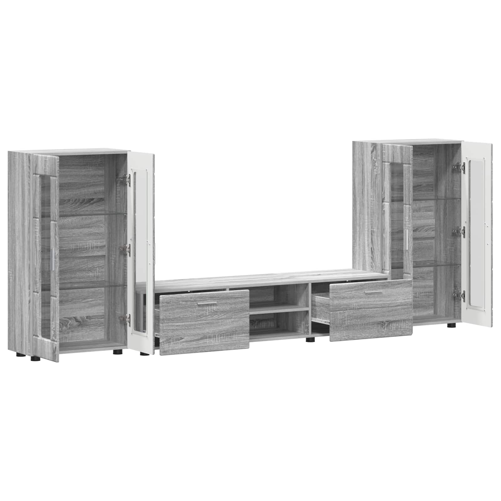 Highboard mit Regal FLORIN Weiß 60 x 35 x 182 cm Holzwerkstoff