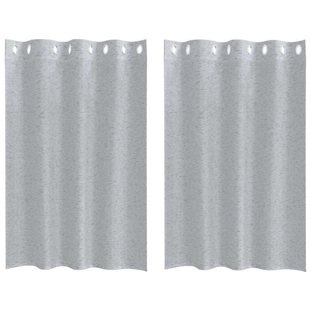 Voile-Vorhang mit Vorhängen 2 pcs Weiß 140 x 140 cm Polyester