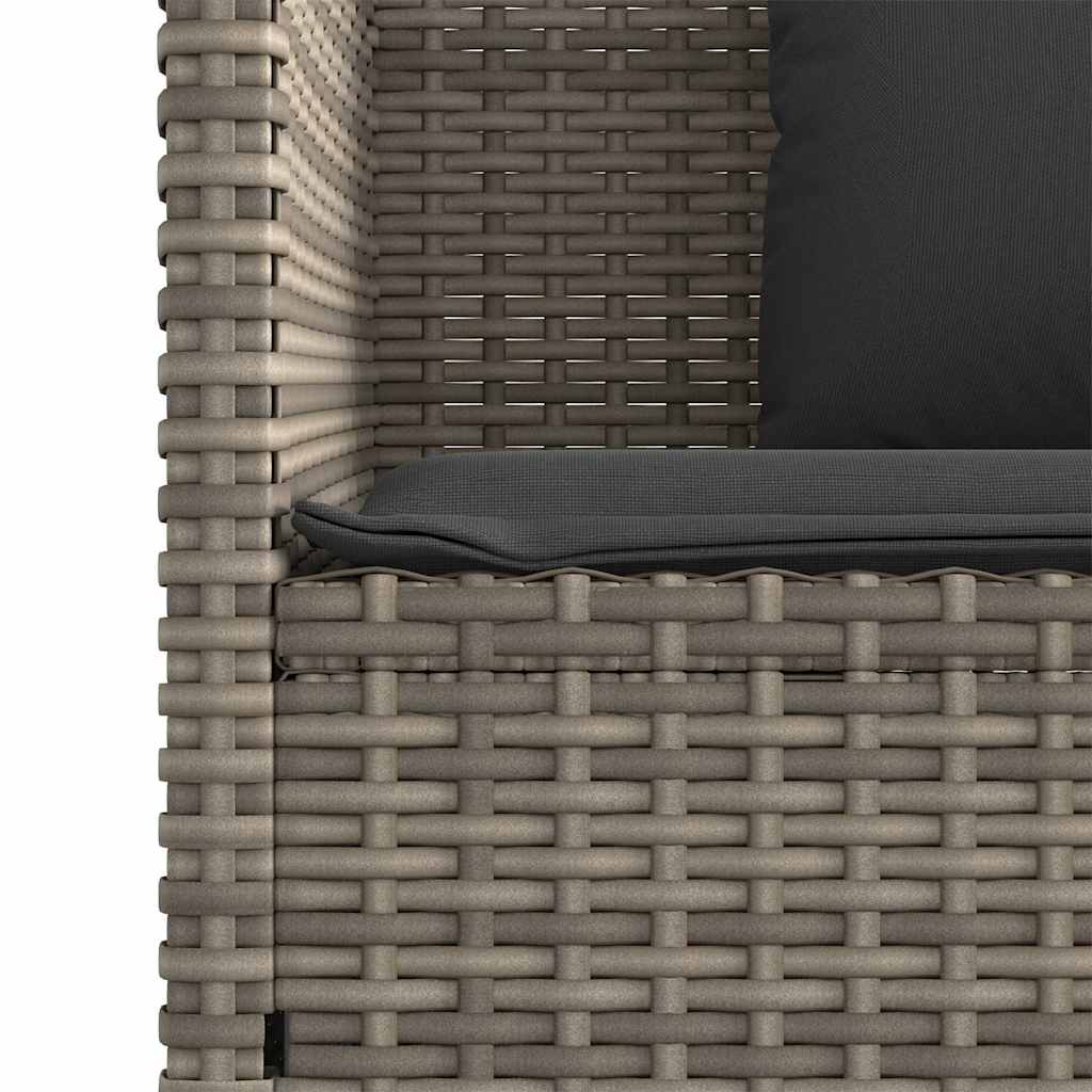 Gartenbank mit Kissen Schwarz Poly Rattan