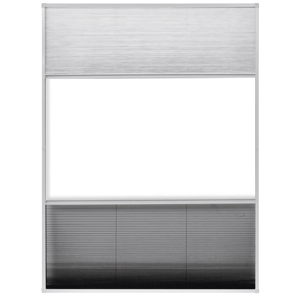 Plisse Insektenschutzfenster mit Jalousie Aluminium 160×80 cm