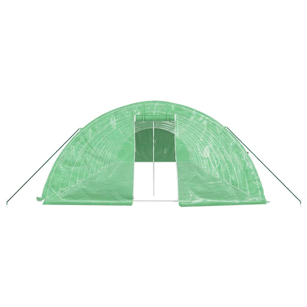 Gewächshaus mit Stahlrahmen Weiß 40 m² 8x5x2,3 m