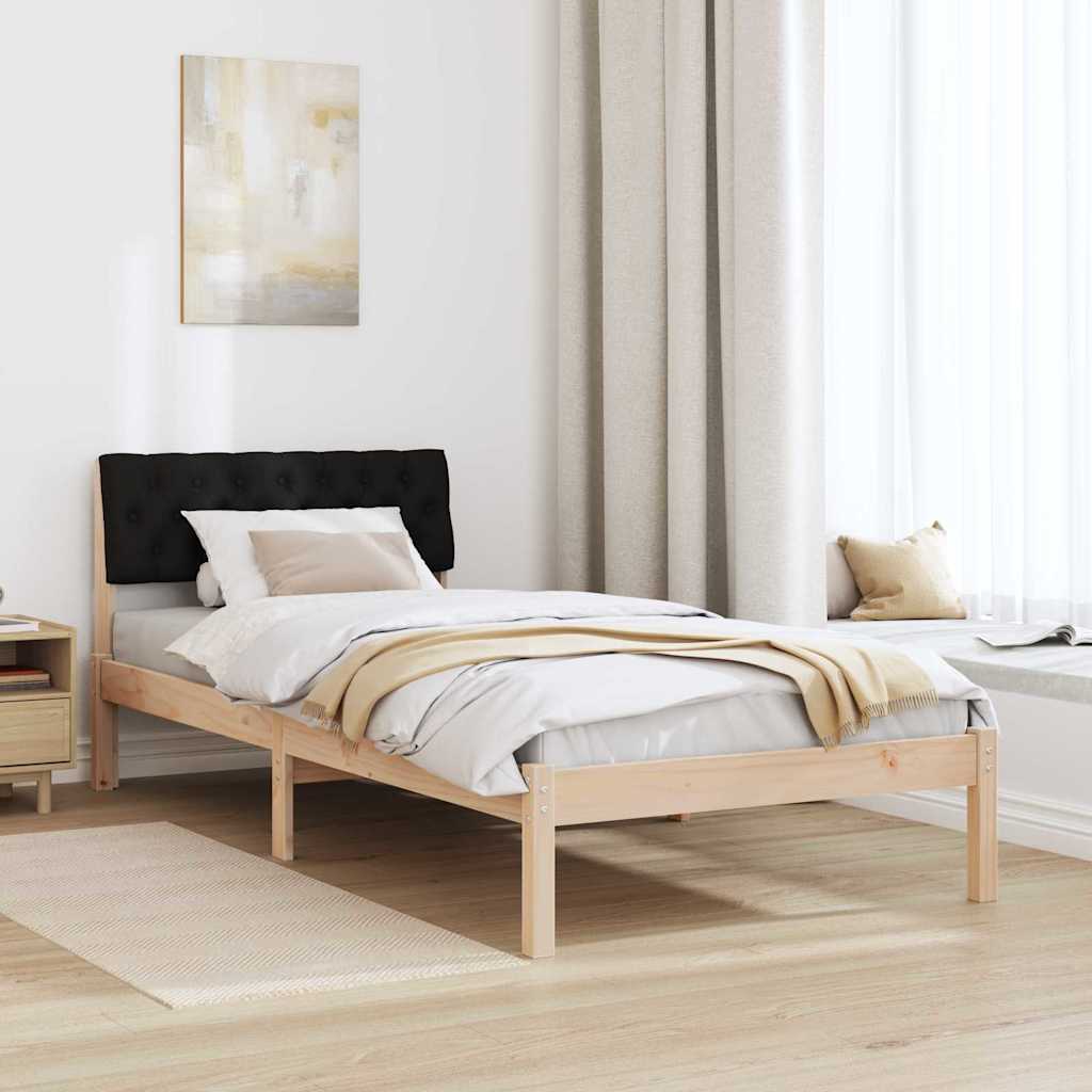 Bettgestell Braun und hellgrau 200 x 200 cm Massivholz Kiefer