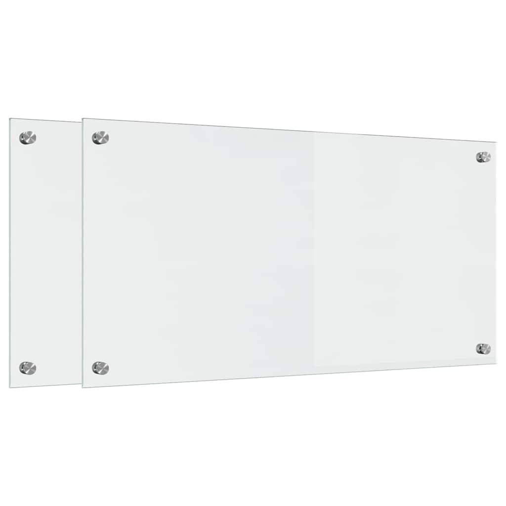 Küchenrückwand 2 pcs Weiß 70 x 40 cm Gehärtetes Glas