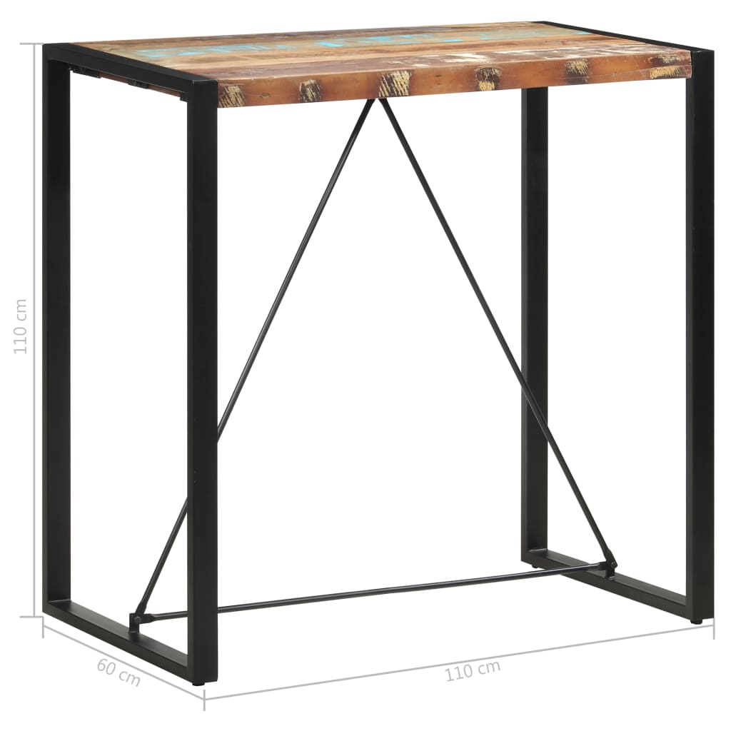 Bartisch 110 x 60 x 110 cm Massivholz Mango