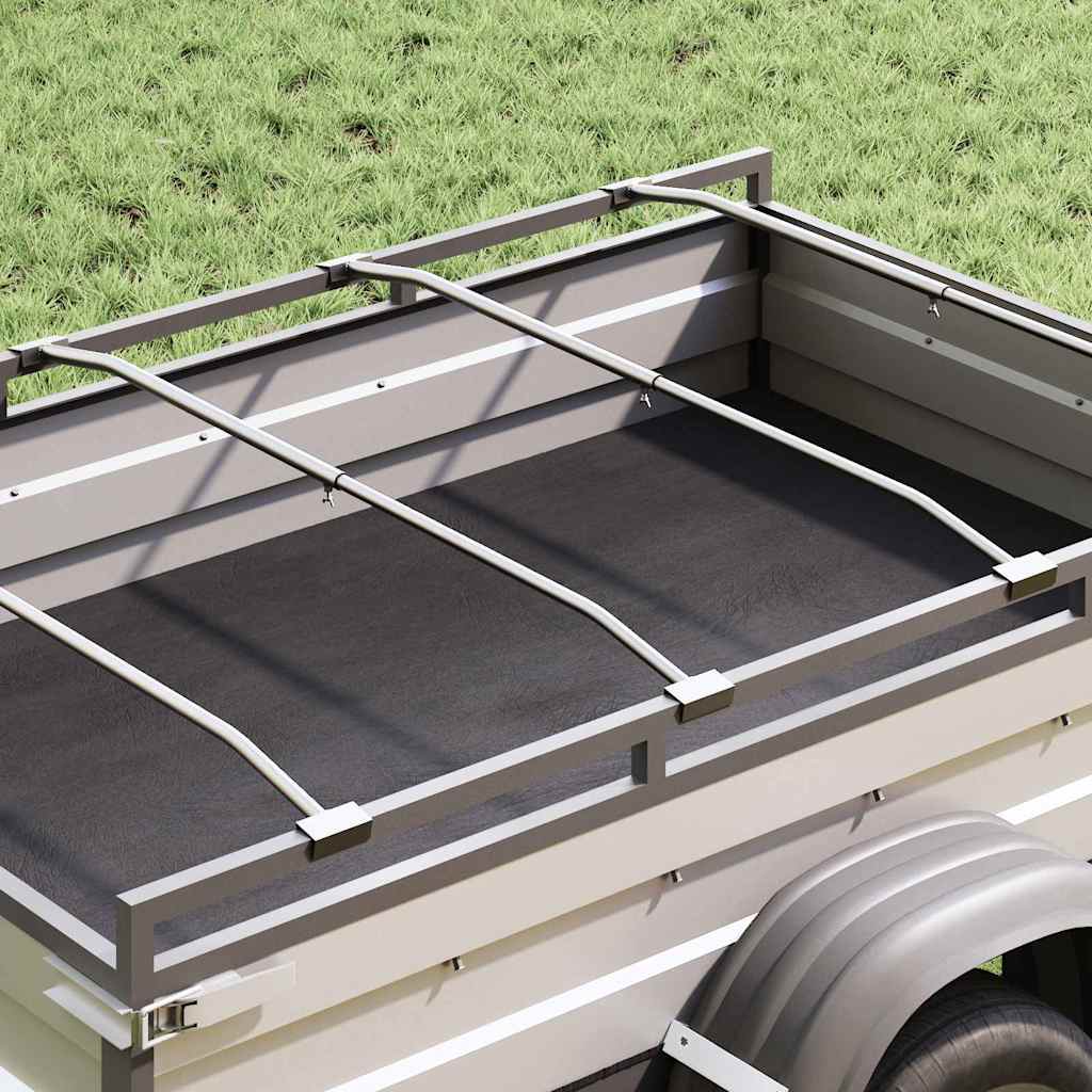 Planehalterung für Anhänger 2 Stk. Silber 102-155 cm Aluminium