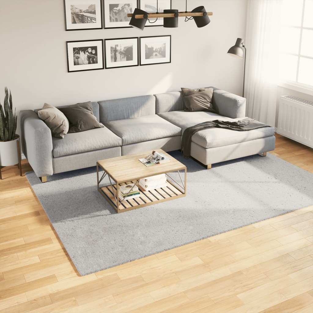 Teppich HUARTE Kurzflor Weich und Waschbar Anthrazit 60x110 cm