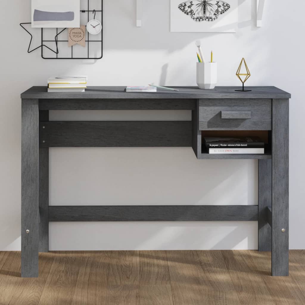 Schreibtisch HAMAR Honigbraun 110x40x75 cm Massivholz Kiefer