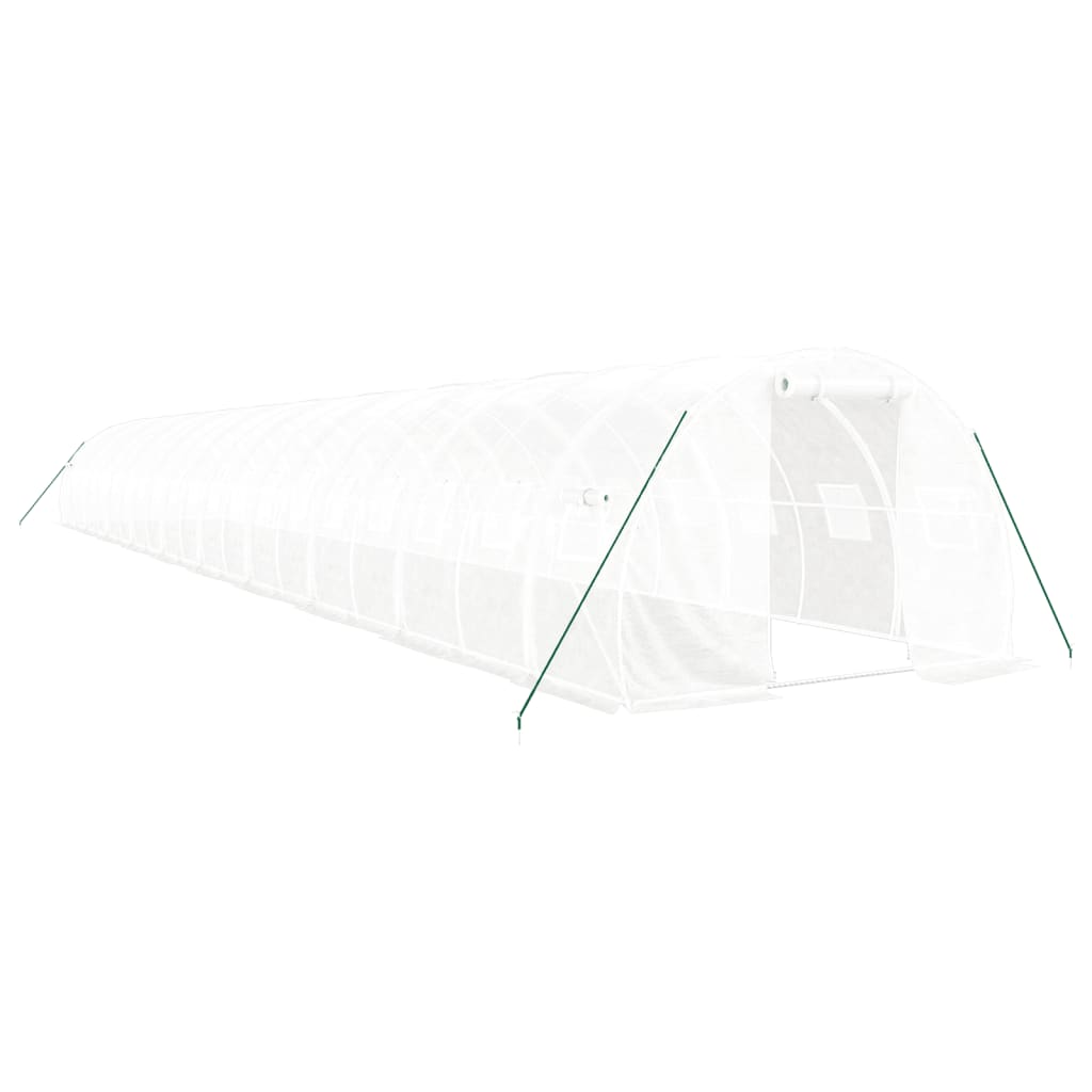 Gewächshaus mit Stahlrahmen Grün 48 m² 16x3x2 m