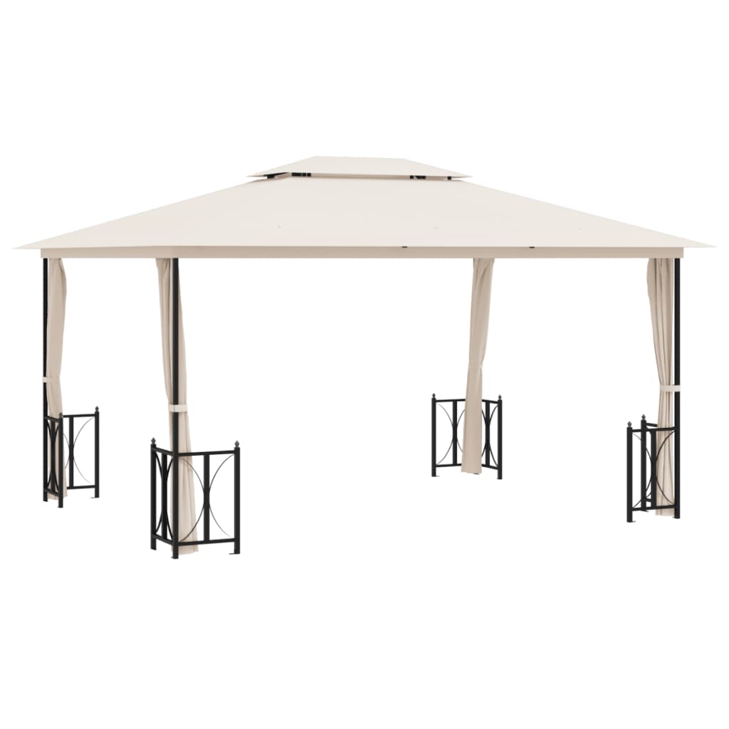 Pavillon mit Seitenwänden & Doppeldach 3x3 m Anthrazit