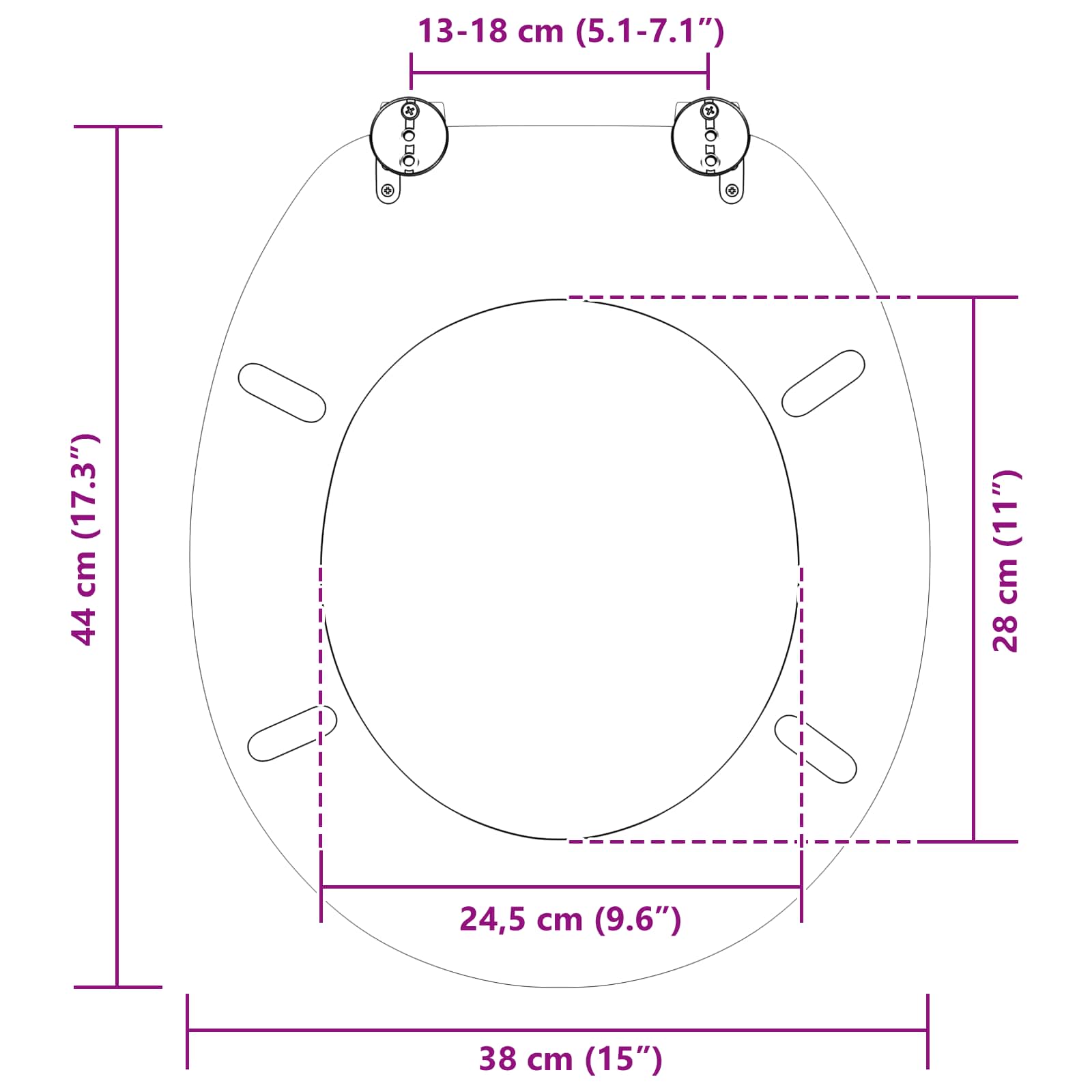 Toilettensitz MDF Deckel Schlichtes Design Weiß