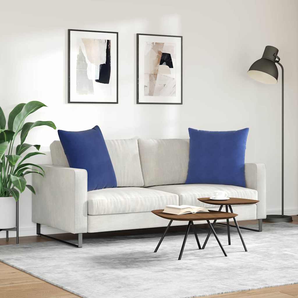 Sofakissen 2 Stück Blau 50 x 30 cm Cordstoff